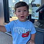 Battistu participe au concours pour gagner de l'argent avec cette photo : child, boy, tshirt, lightning_mcqueen, shorts, outdoor, expression, face, person, window, reflection, glass, door, paper, writing, shoe, concrete, summer, daytime, casual
