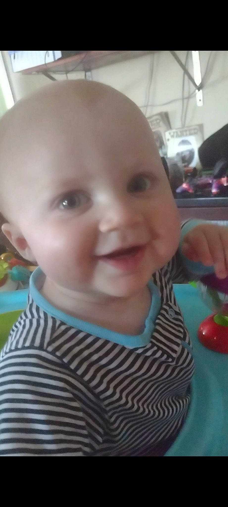 Tucker is registered to the contest to win money with this photo: baby, baby_laughing, baby_toddler_clothing, cheek, child, chin, eyebrow, facial_expression, fun, grass, hairstyle, happy, iris, joy, lip, mouth, natural_foods, nose, person, skin