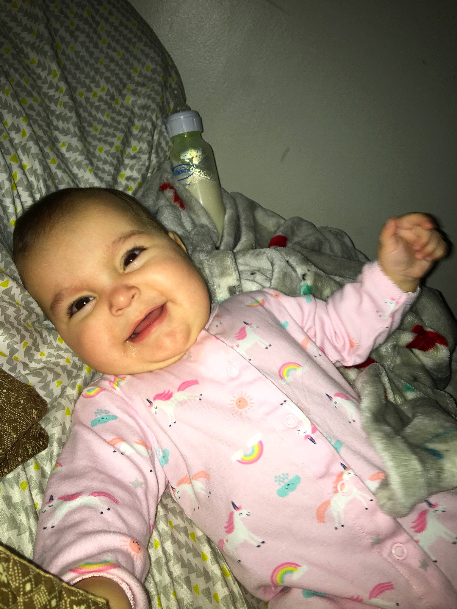 Briella is registered to the contest to win money with this photo: baby, cheek, child, eye, grass, nose, person, pink, skin, smile, toddler