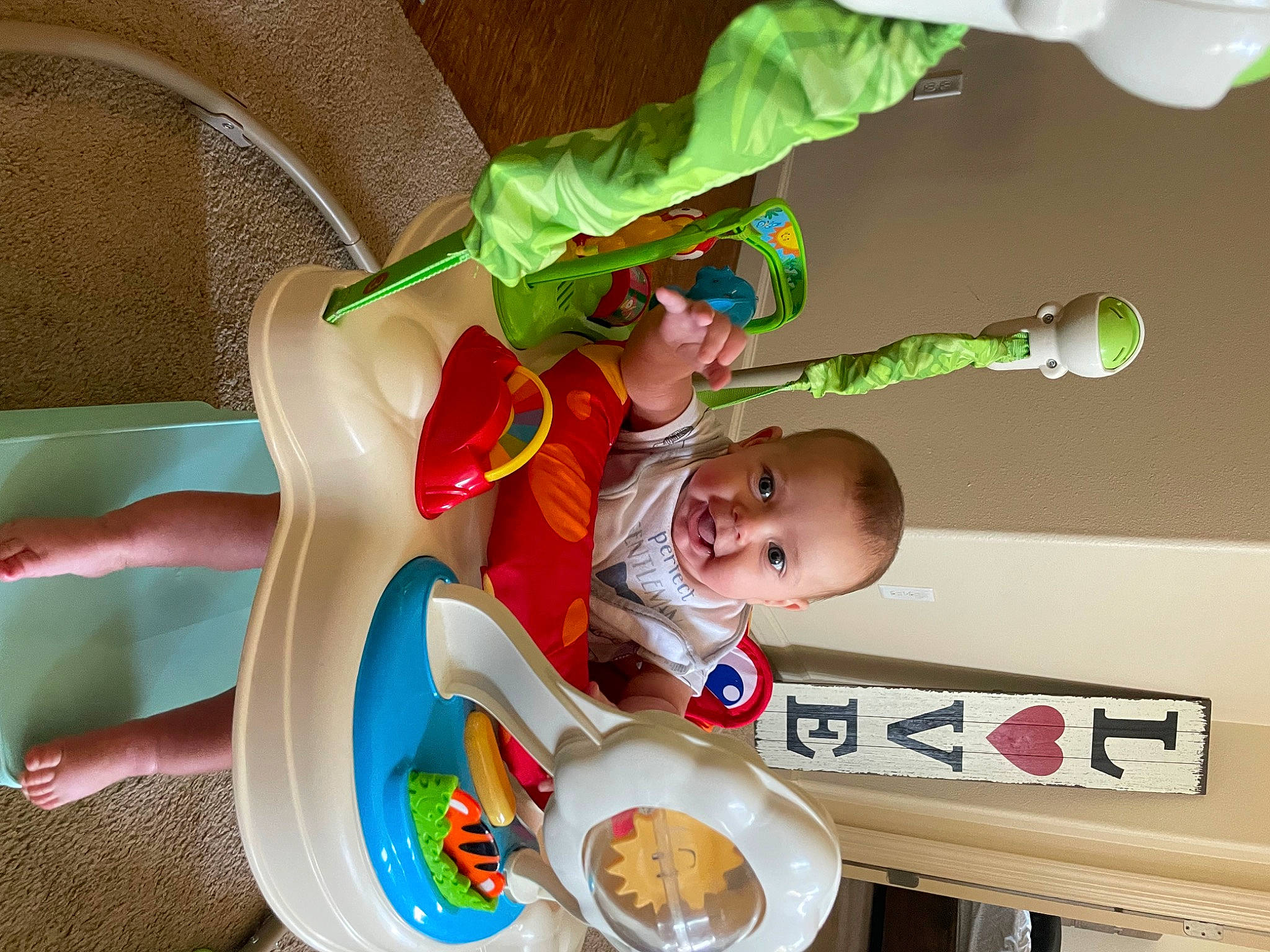Brodie Monroe joined the competition — help win amazing prizes! baby, baby_products, baby_toddler_clothing, child, comfort_food, food, fun, green, happy, person, play, room, smile, tableware, toddler, yellow