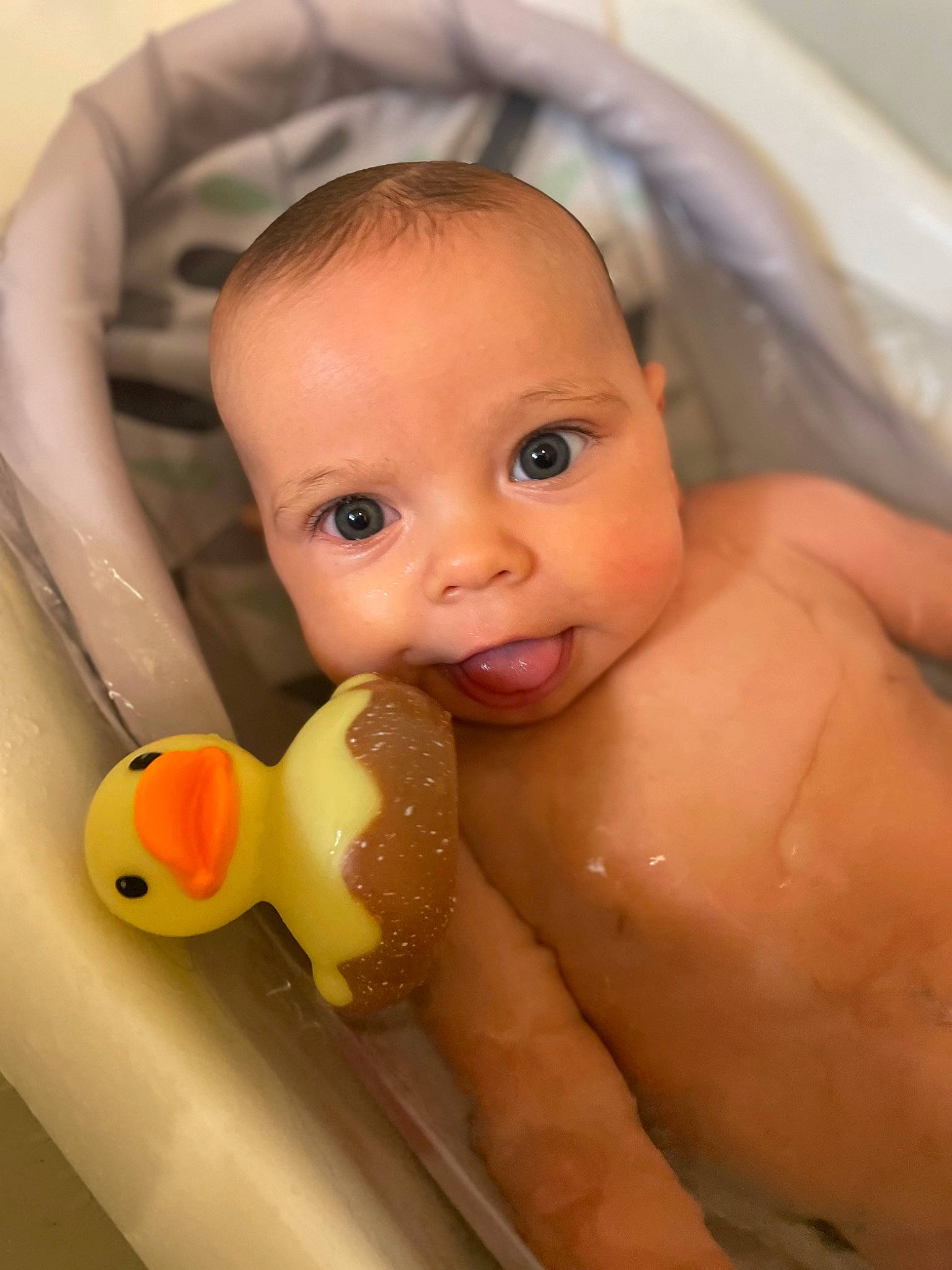 Brodie joined the competition — help win amazing prizes! baby, baby_bathing, baby_playing_with_toys, bath_toy, bathing, bathroom, bathtub, cheek, eye, hair, hairstyle, hand, head, human_body, iris, mouth, nose, person, skin, toddler