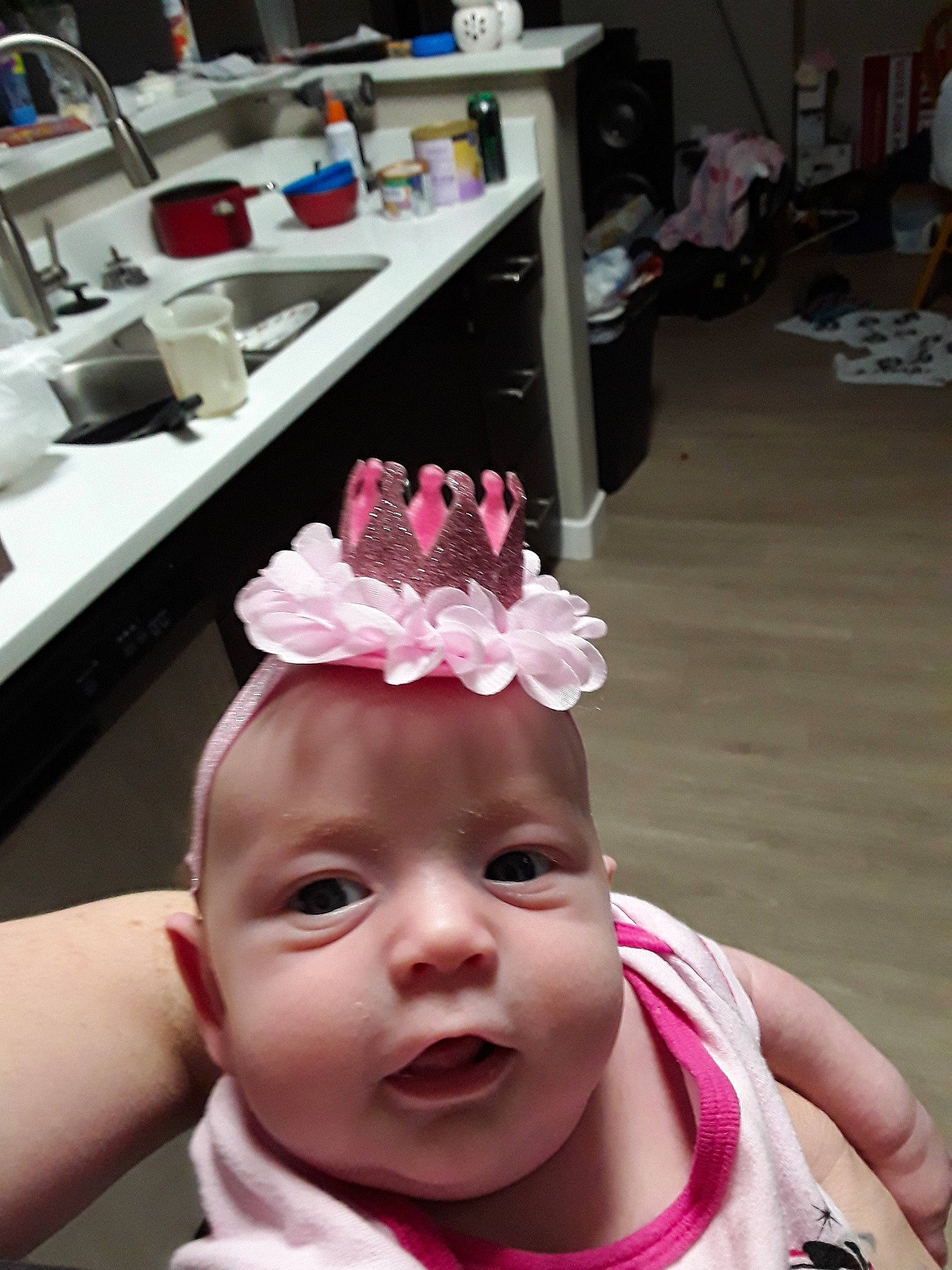 Talina Rose is registered to the contest to win money with this photo: baby, child, ear, fashion_accessory, hair_accessory, headgear, headwear, person, pink, toddler