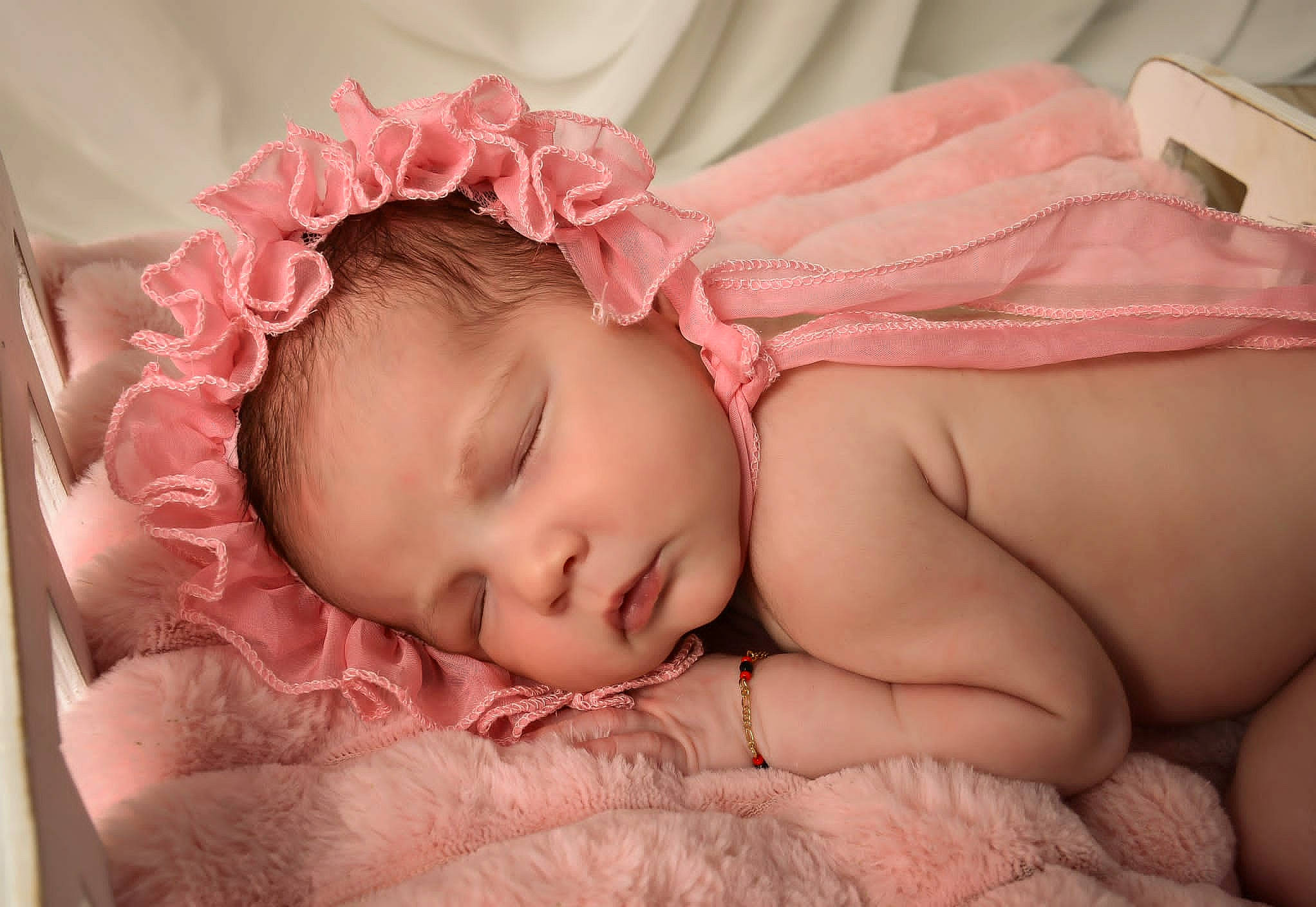 Evaluna joined the competition — help win amazing prizes! baby, baby_sleeping, baby_toddler_clothing, bedtime, cheek, comfort, eye, eyebrow, eyelash, hair_accessory, head, headband, headgear, headpiece, iris, linens, lip, person, pink, skin