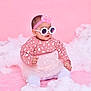 baby, child, pink_background, sunglasses, headband, flower_glasses, tulle_skirt, patterned_sweater, white_tights, sitting, fluffy_clouds, studio_photo, cute, fashion, portrait, indoor, adorable, smiling, infant, soft_texture