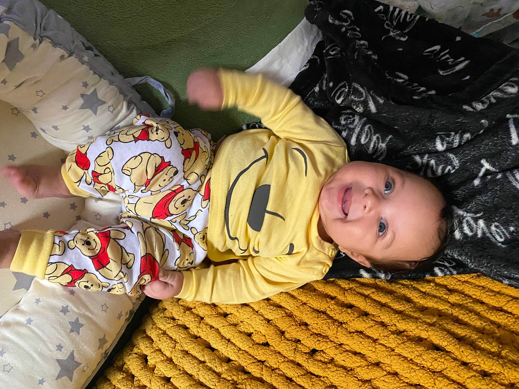 Dax joined the competition — help win amazing prizes! baby, baby_toddler_clothing, cheek, child, comfort, facial_expression, gesture, hand, human_body, joy, leg, mammal, pattern, person, product, skin, sleeve, smile, textile, toddler