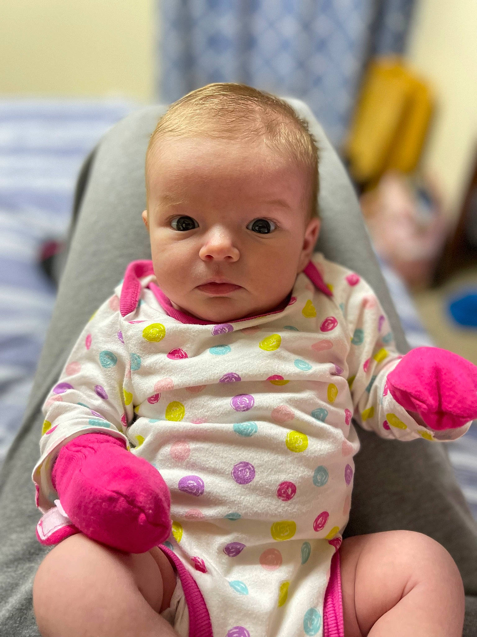 Brynleigh joined the competition — help win amazing prizes! baby, baby_products, baby_toddler_clothing, cheek, child, chin, event, eye, flooring, fun, happy, iris, leisure, person, play, recreation, sitting, skin, sleeve, toddler