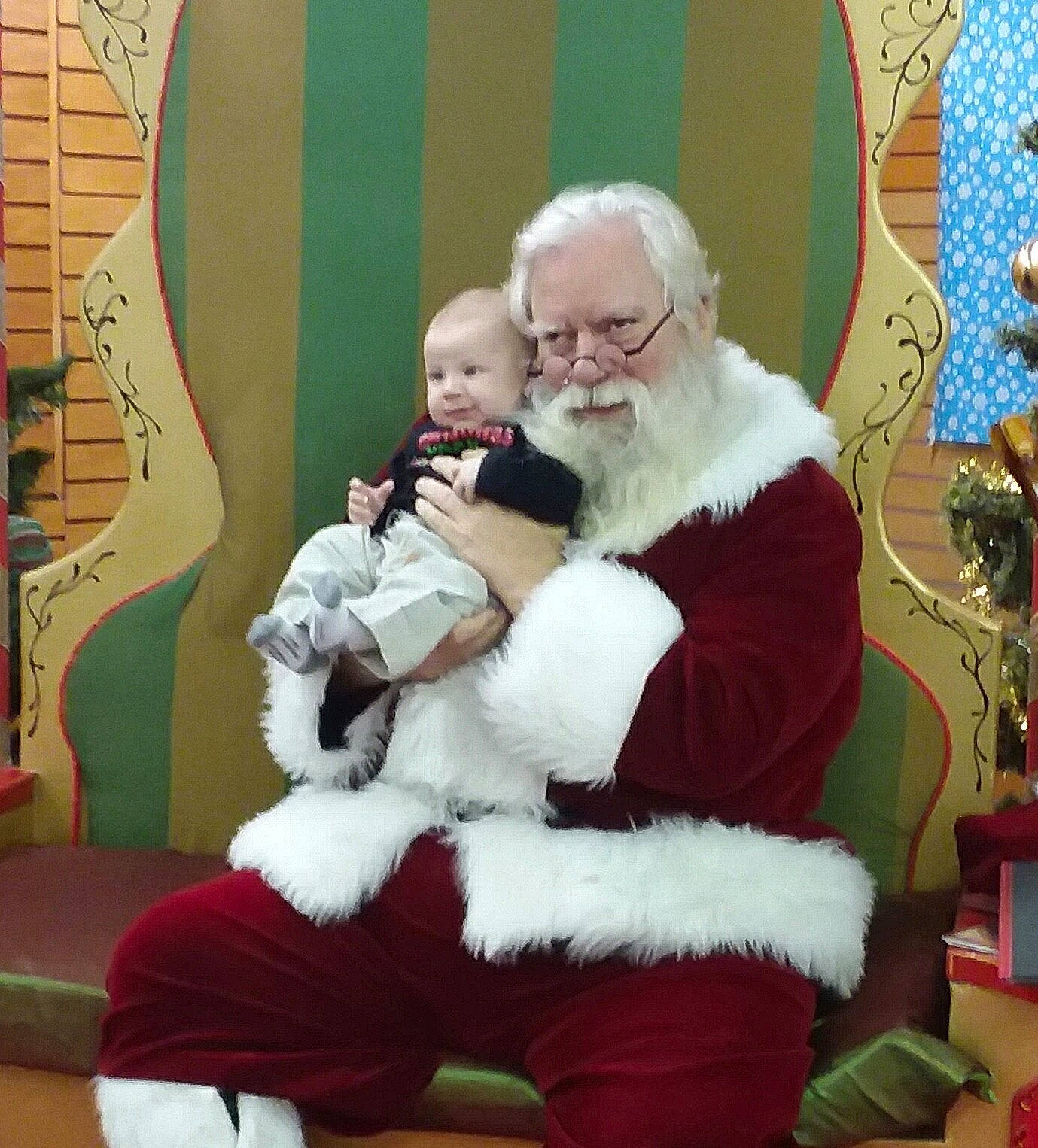 Aydan joined the competition — help win amazing prizes! christmas, fictional_character, fun, fur, holiday, lap, mammal, person, product, santa_claus, textile