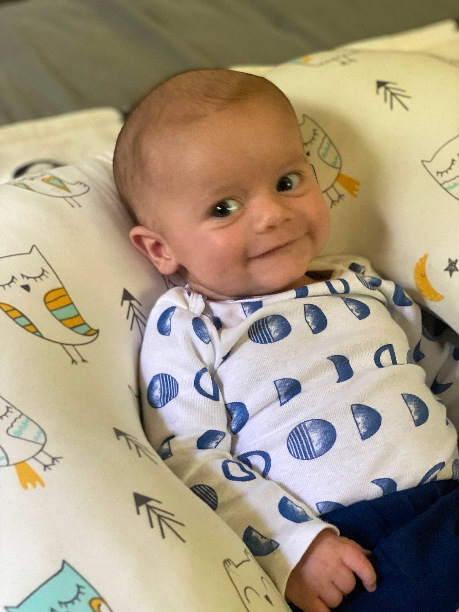 Dominick is registered to the contest to win money with this photo: baby, baby_toddler_clothing, beauty, cheek, child, chin, comfort, facial_expression, happy, human, joy, linens, nose, people, person, product, skin, sleeve, smile, textile