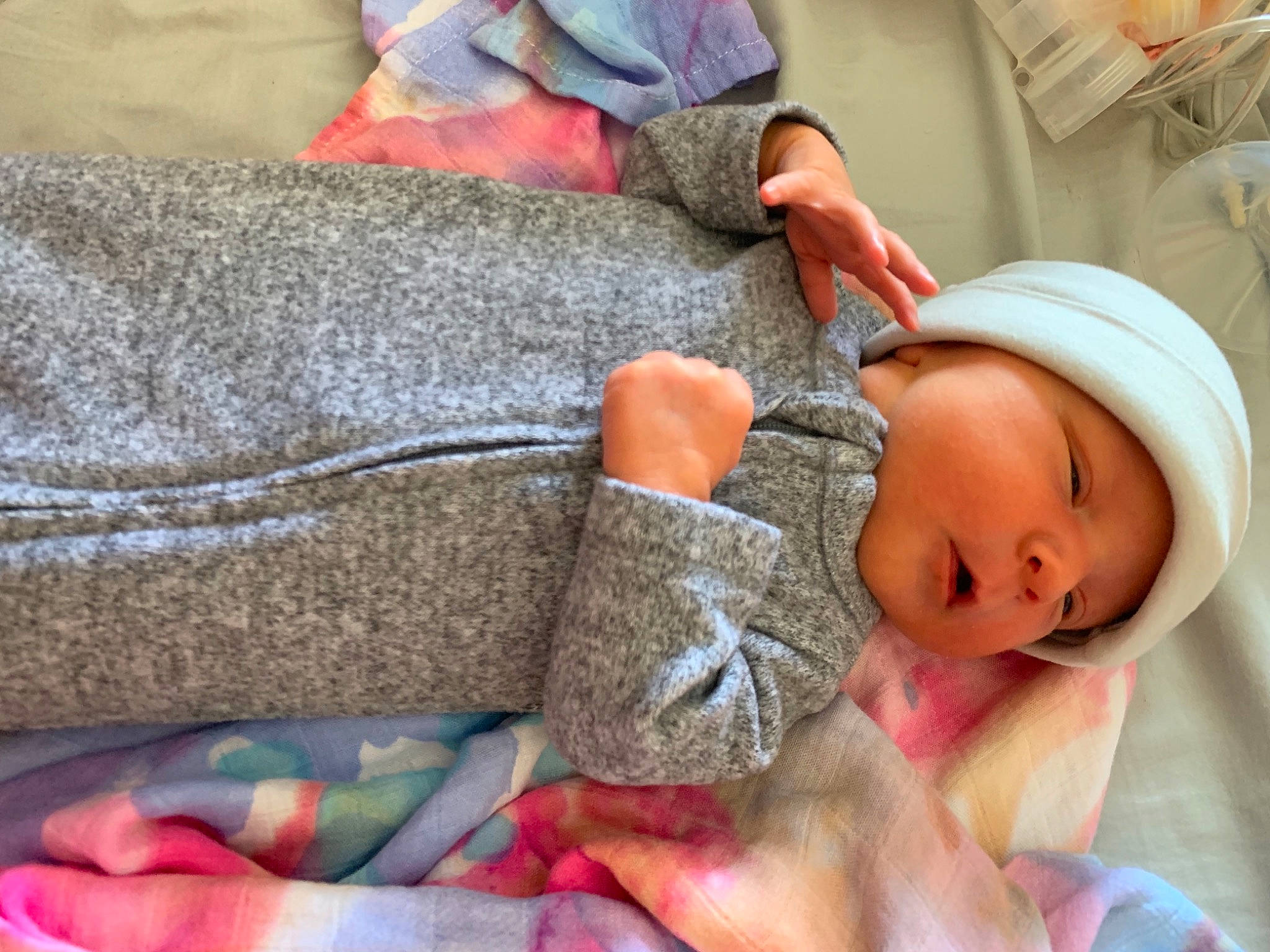 Danni joined the competition — help win amazing prizes! baby, baby_sleeping, baby_toddler_clothing, bedding, bedtime, child, comfort, finger, fur, hat, headwear, human_leg, joint, linens, nap, person, room, sitting, skin, textile