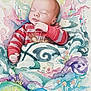 Tru'Amor joined the competition — help win amazing prizes! watercolor, painting, baby, sleeping, blanket, colorful, swirls, flowers, art, illustration, dreamy, magical, cozy, child, portrait, soft, pastel_colors, fantasy, peaceful, artwork