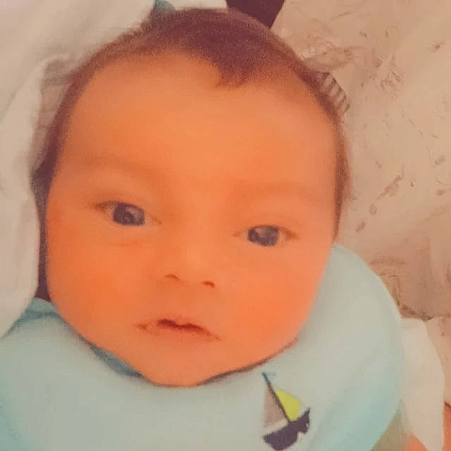 Axton is registered to the contest to win money with this photo: baby, baby_toddler_clothing, cheek, chin, collar, ear, eye, eyebrow, eyelash, face, forehead, hairstyle, happy, iris, lip, mouth, nose, organ, person, skin