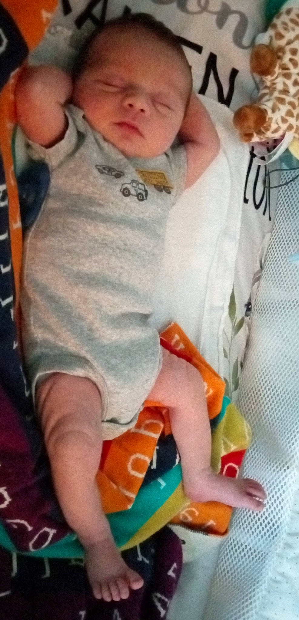 Axton joined the competition — help win amazing prizes! baby, baby_sleeping, baby_toddler_clothing, cheek, child, comfort, facial_expression, finger, fun, happy, head, human_leg, knee, mouth, person, pink, skin, sleeve, thigh, thumb