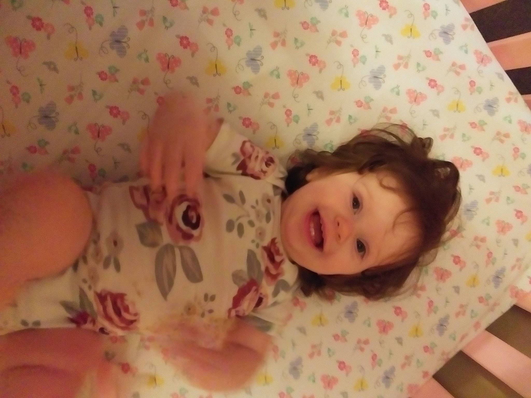 Kimberly Ward joined the competition — help win amazing prizes! baby, baby_toddler_clothing, bed, cheek, comfort, eye, face, finger, happy, head, iris, joy, lip, nose, person, pink, product, skin, smile, textile