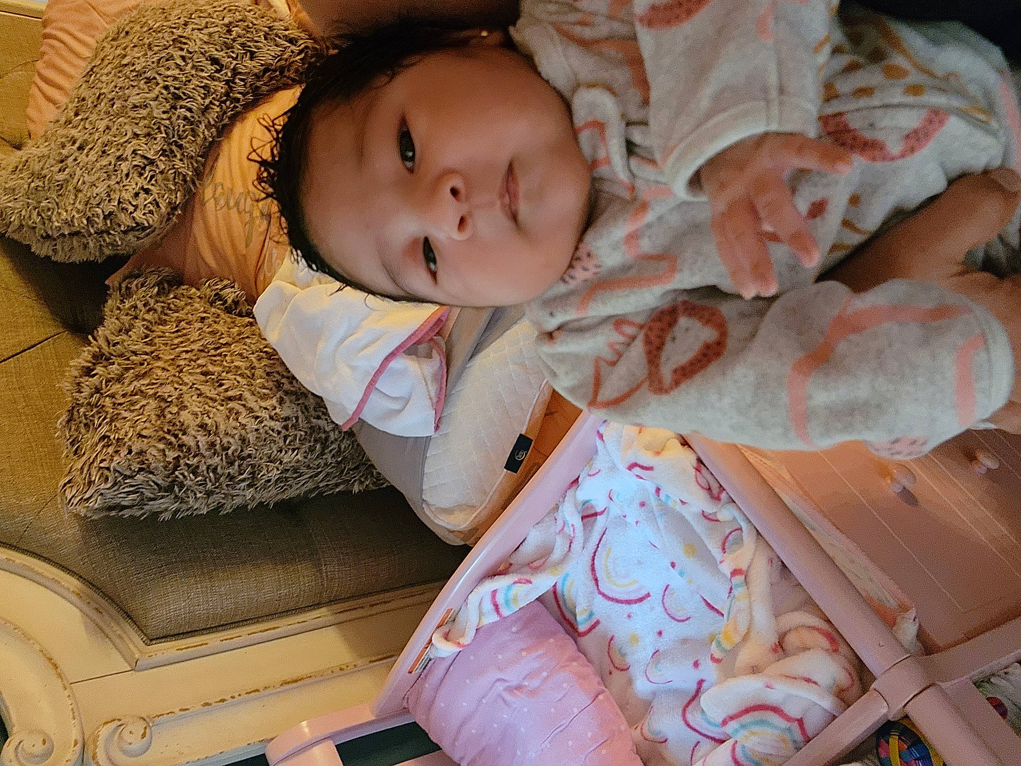 Arianna Aguilar is registered to the contest to win money with this photo: baby, baby_products, baby_sleeping, baby_toddler_clothing, bedtime, cheek, child, comfort, linens, nap, pattern, peach, person, room, sitting, skin, sleep, sleeve, textile, toddler