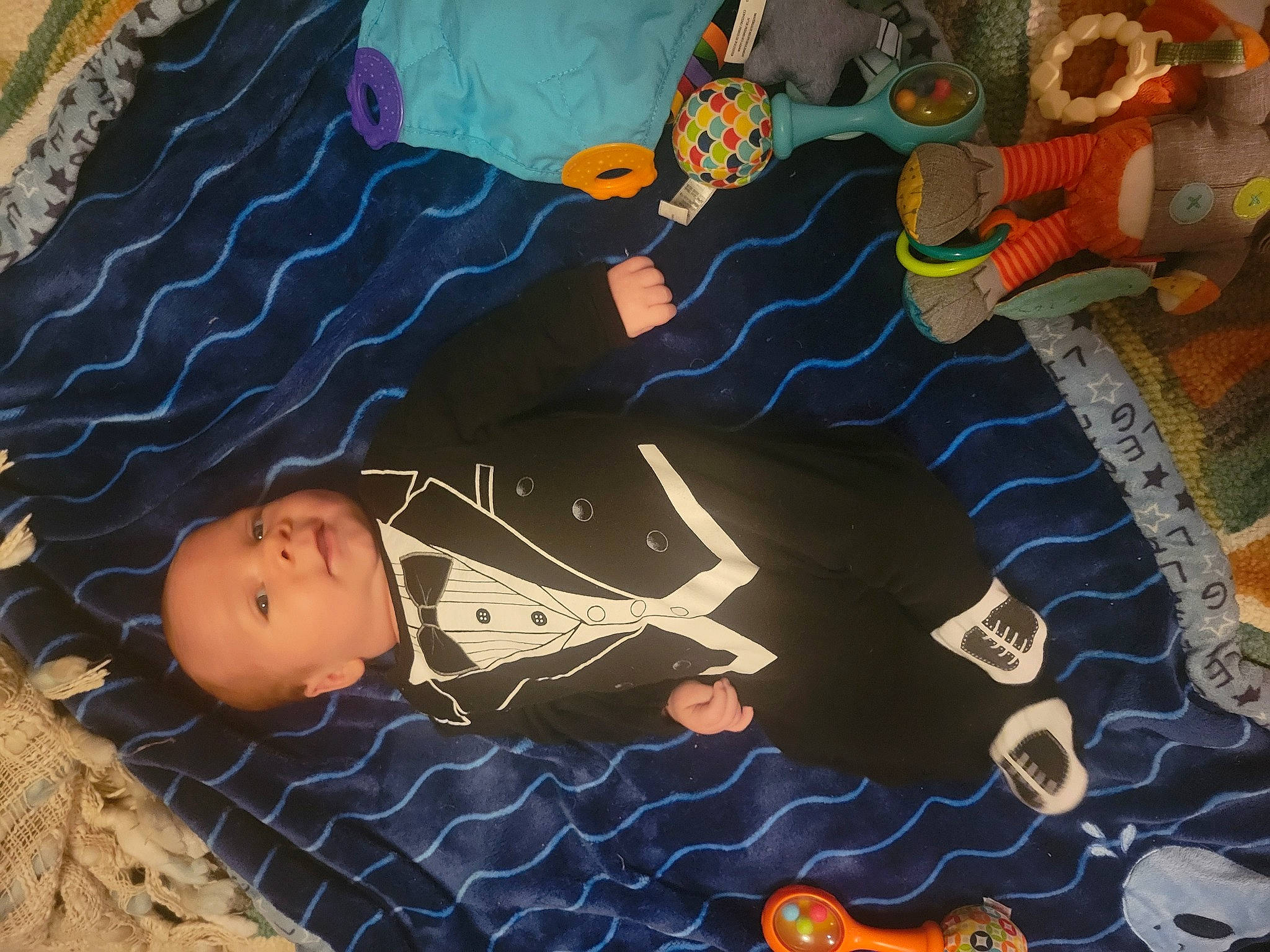 Cooper joined the competition — help win amazing prizes! art, azure, baby, black, child, flooring, fun, leisure, linens, orange, organism, paint, painting, pattern, person, textile, toddler, tree, visual_arts, wood