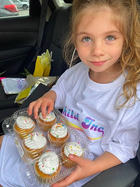 Sophia joined the competition — help win amazing prizes! baking, beer, cake, cake_decorating, child, comfort_food, cuisine, dessert, dish, food, icing, ingredient, joy, junk_food, person, plate, recipe, smile, sweetness, t_shirt