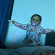 Iceelee joined the competition — help win amazing prizes! bed, blanket, blue_light, child, cozy, curtains, cute, furniture, home, indoor, pacifier, pajamas, person, portrait, room, sleepwear, standing, toddler, wall, young_child