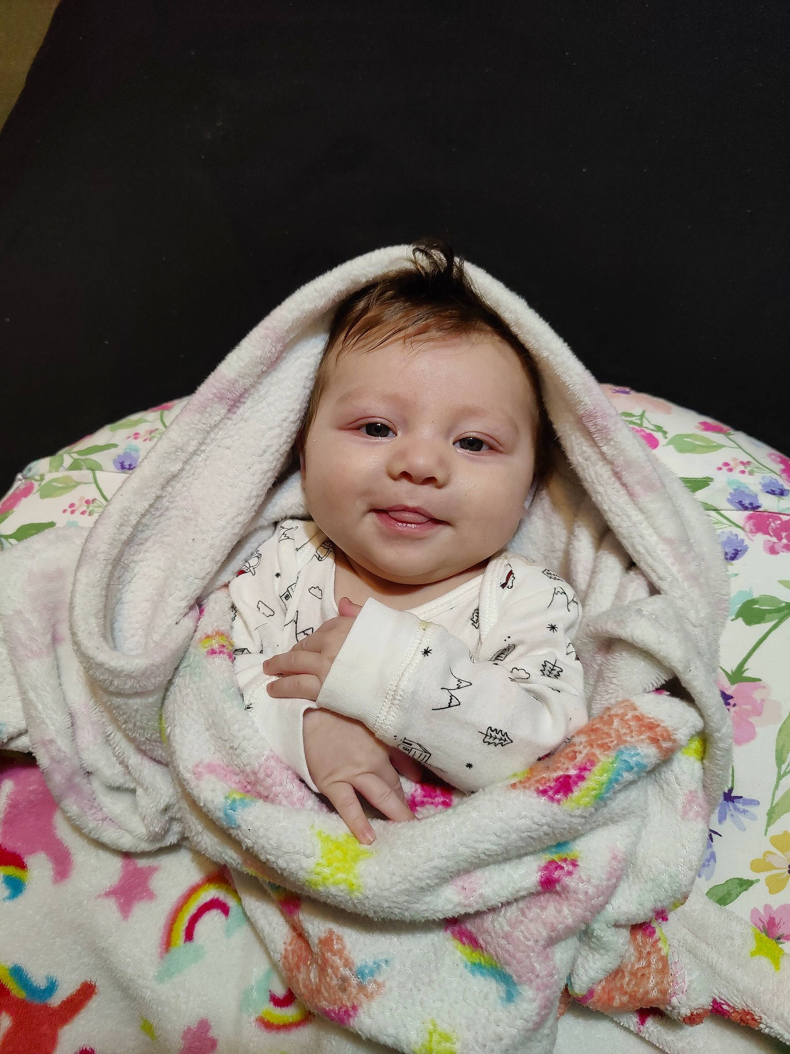 Arya is registered to the contest to win money with this photo: baby, baby_products, baby_toddler_clothing, cheek, child, comfort, dress, eye, face, happy, head, iris, linens, lip, nose, person, pink, skin, sleeve, smile