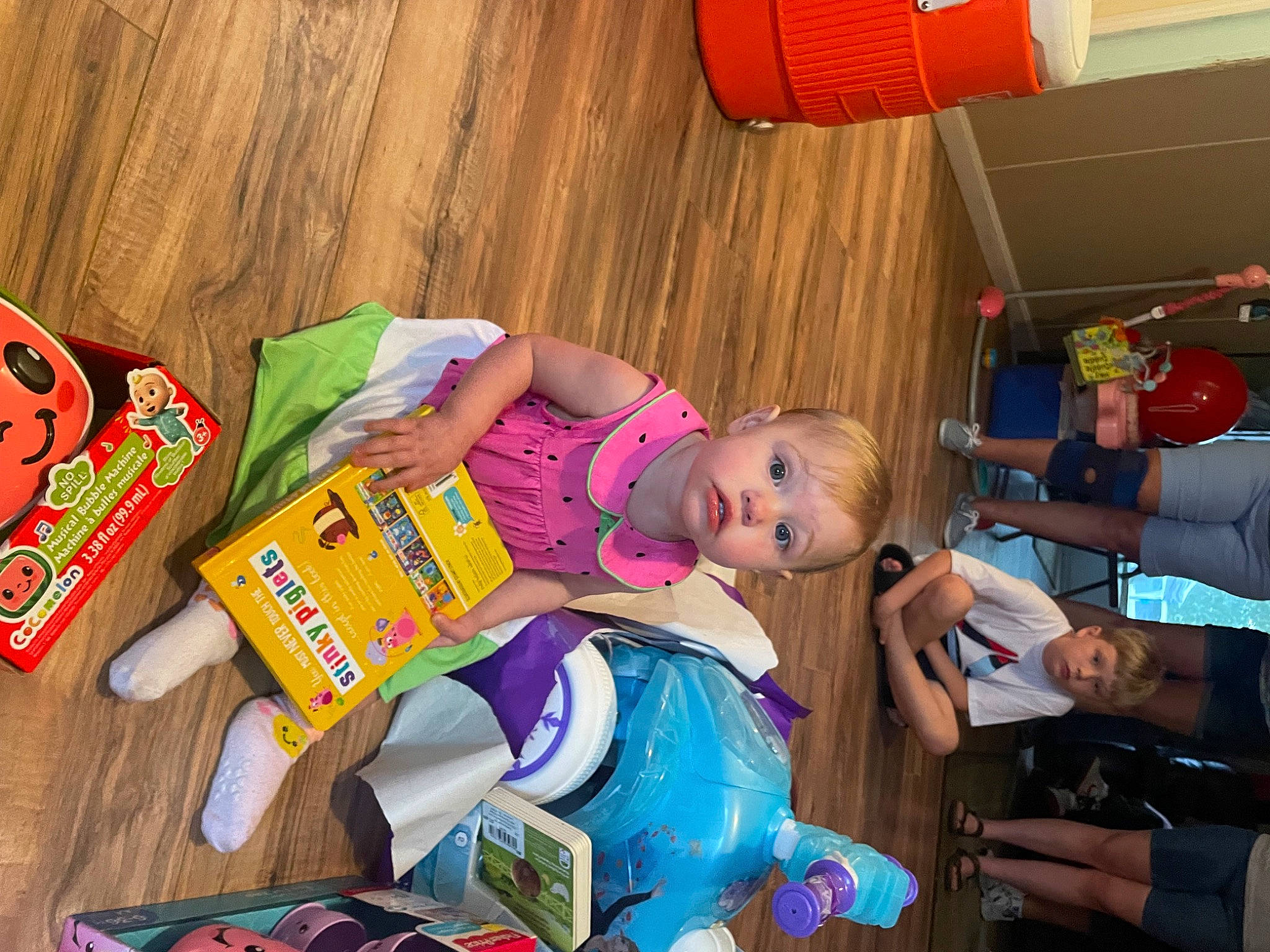 Scarlette joined the competition — help win amazing prizes! baby, child, event, flooring, fun, happy, hardwood, kindergarten, leisure, magenta, party, person, plastic, play, room, surprise, t_shirt, toddler, toy, wood