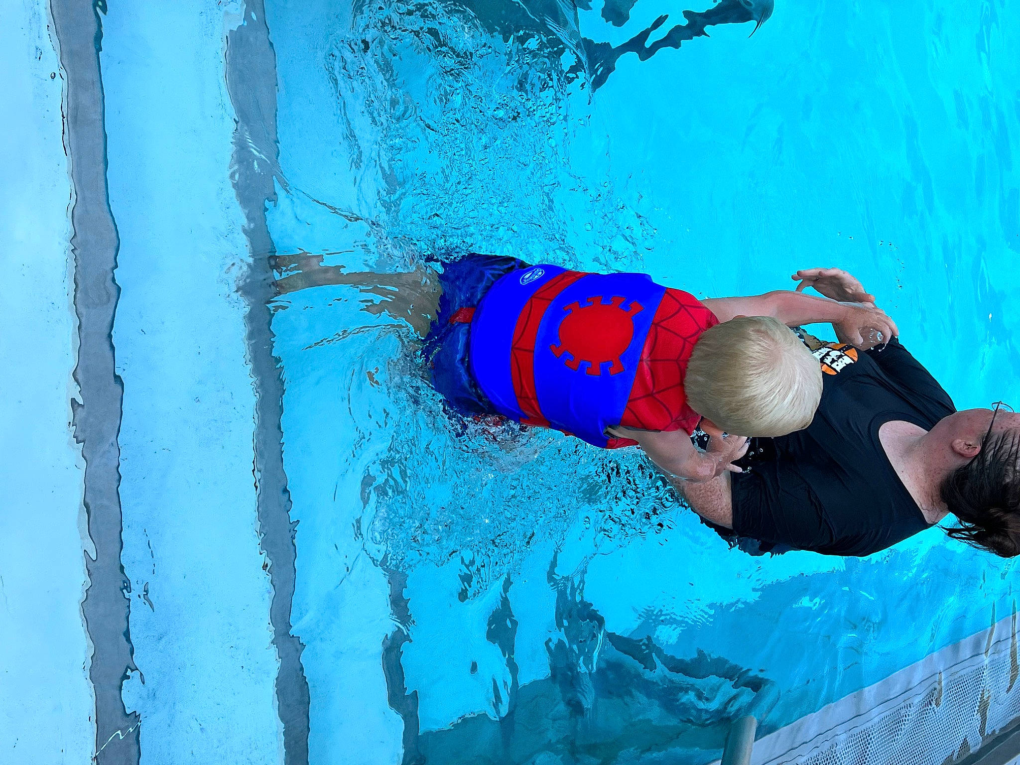 Carter joined the competition — help win amazing prizes! adventure, azure, back, blue, cap, elbow, electric_blue, fluid, fun, hat, leisure, leisure_centre, paint, person, personal_protective_equipment, recreation, shorts, sports, swimmer, swimming_pool