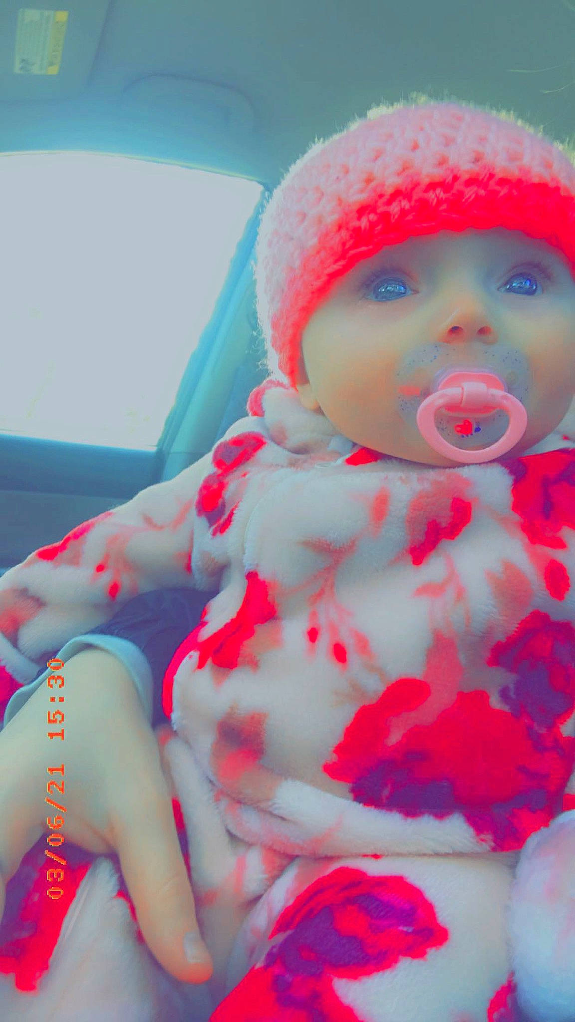 Sophia joined the competition — help win amazing prizes! baby, cap, carmine, chest, christmas, electric_blue, eye, face, head, headwear, holiday, human_body, human_leg, lip, mouth, pattern, person, pink, santa_claus, thigh