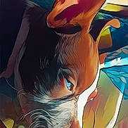 Macaria joined the competition — help win amazing prizes! dog, close_up, ear, face, animal, pet, resting, blanket, pattern, colorful, fur, whiskers, snout, indoor, portrait, canine, relaxed, sleepy, cute, companion