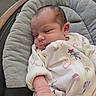 Adalyn joined the competition — help win amazing prizes! baby, newborn, infant, sleeping, onesie, baby_seat, cushion, hand, face, skin, clothing, indoor, person, cute, peaceful, closeup, small, soft, resting, toddler