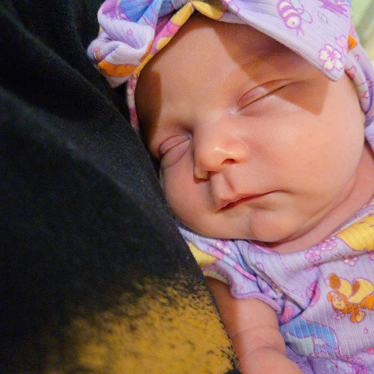 Adalyn is registered to the contest to win money with this photo: baby, sleeping, headband, infant, soft, face, clothing, peaceful, closeup, child, cute, rest, adorable, portrait, skin, young, nap, person, purple, patterned