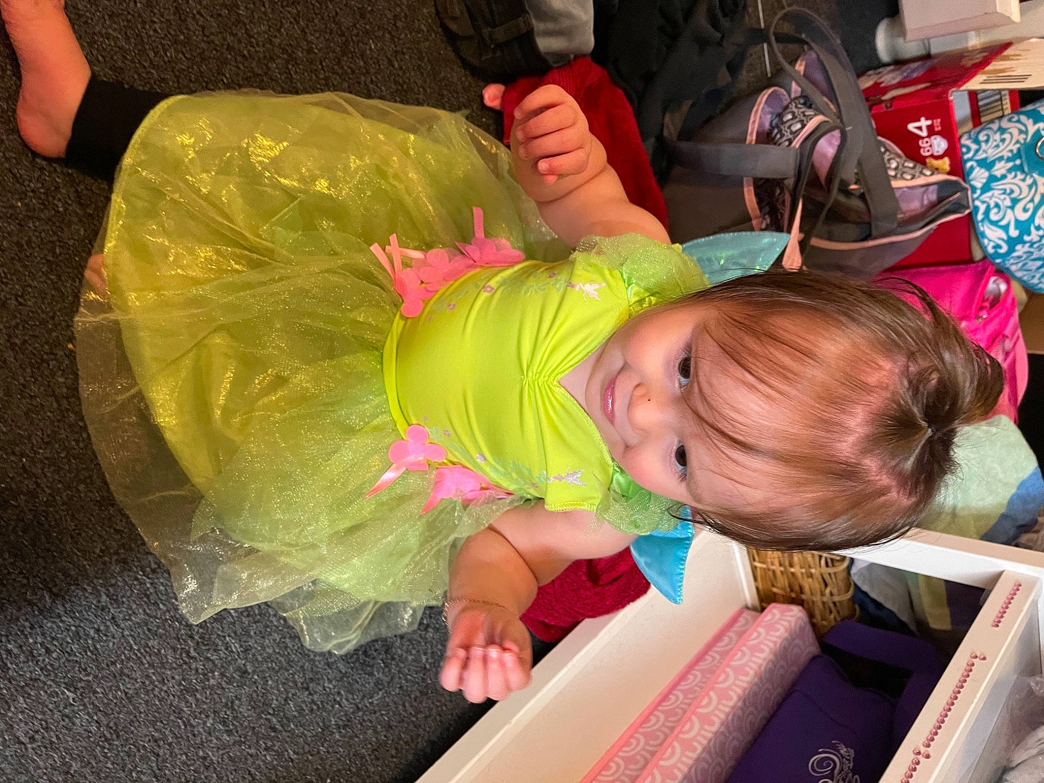 Amethyst is registered to the contest to win money with this photo: baby, baby_toddler_clothing, child, event, facial_expression, fun, happy, magenta, party, person, pink, play, room, toddler, wood