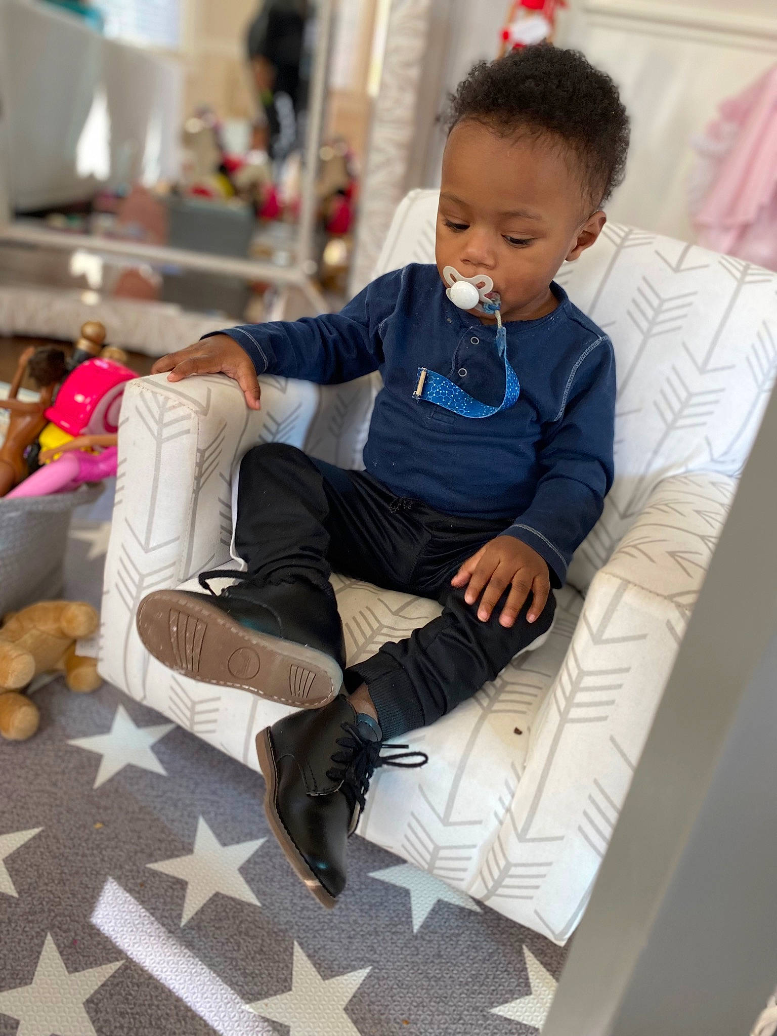 Julian joined the competition — help win amazing prizes! baby, baby_toddler_clothing, comfort, floor, flooring, fun, happy, human_leg, knee, leisure, pattern, person, shoe, sitting, sleeve, sock, street_fashion, t_shirt, thigh, toddler