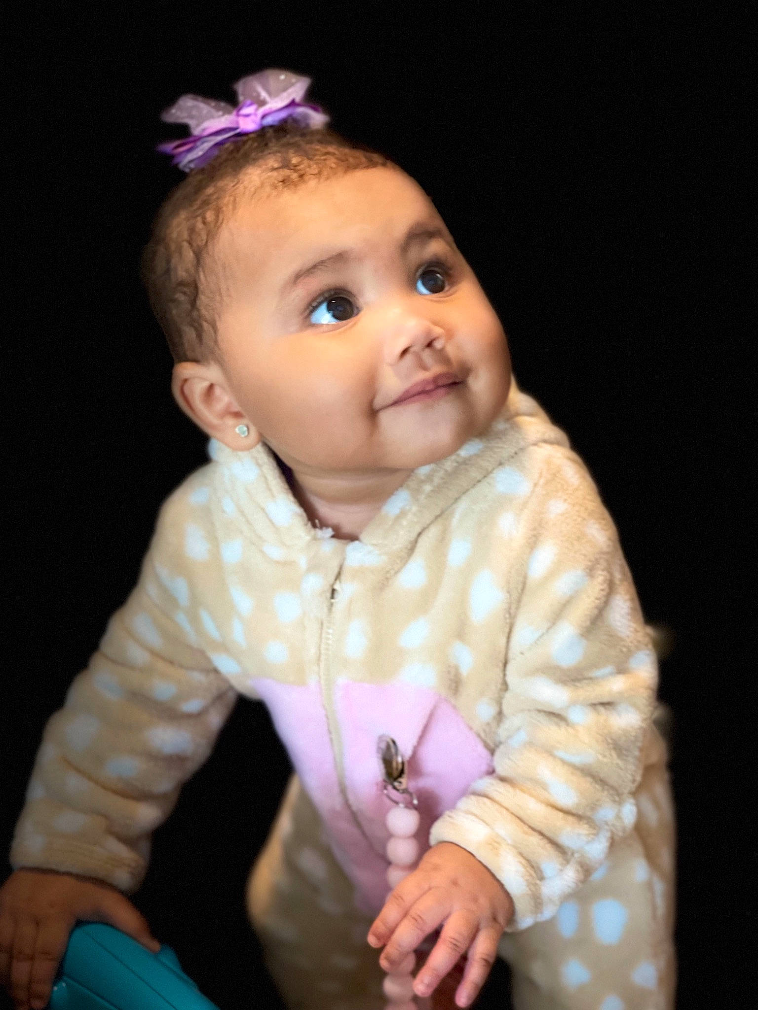 Khaleia joined the competition — help win amazing prizes! baby, baby_toddler_clothing, cheek, child, eye, eyebrow, eyelash, flash_photography, head, headband, headpiece, human_body, iris, joy, lip, nose, person, pink, purple, skin