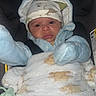 Zyon joined the competition — help win amazing prizes! baby, infant, car_seat, blue_clothing, blanket, hat, pacifier, face, child, cute, warm, bundle, newborn, portrait, indoor, person, clothing, seatbelt, baby_accessory, cozy