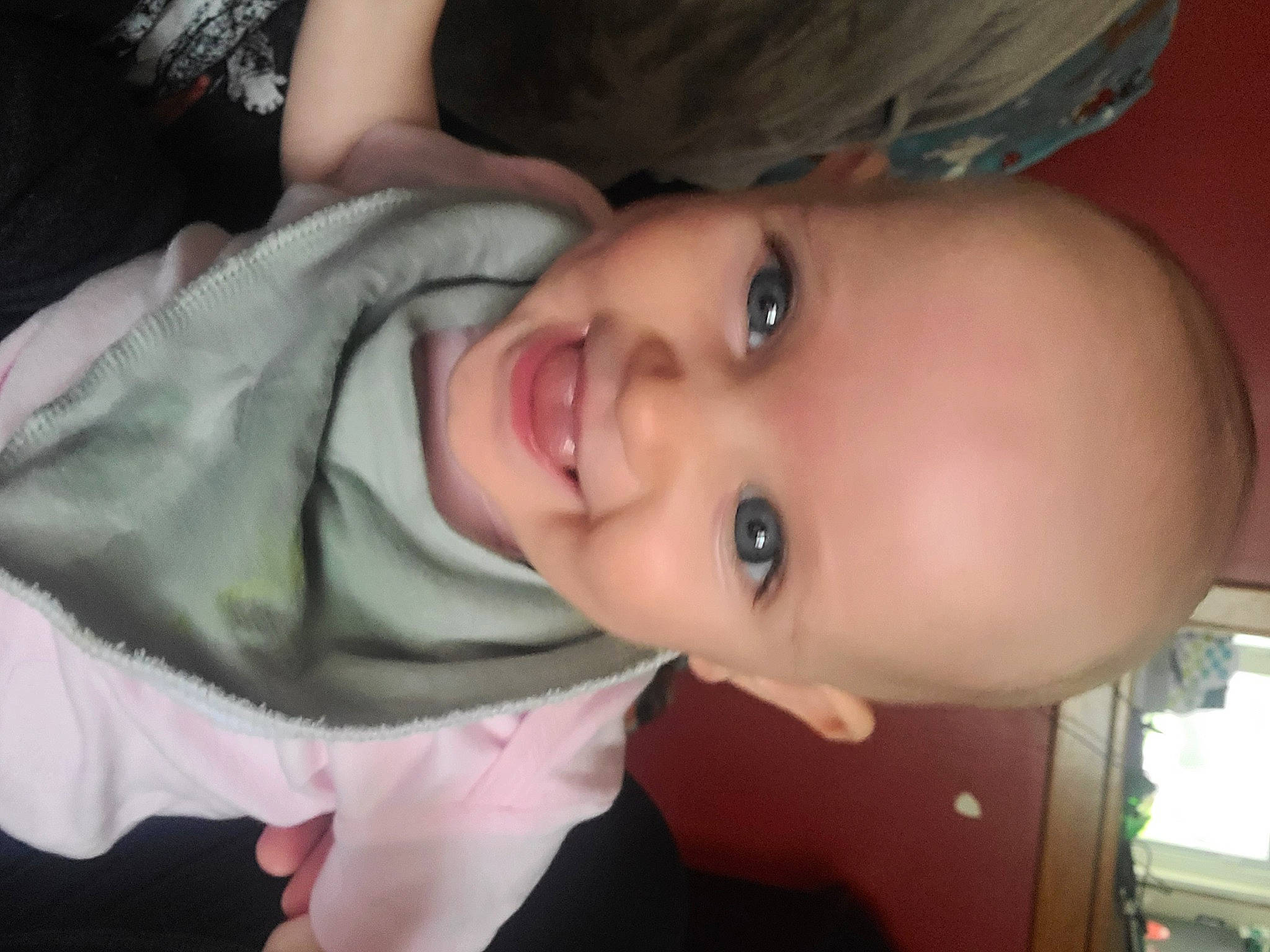 Rowan is registered to the contest to win money with this photo: baby, baby_toddler_clothing, cheek, chin, ear, eyebrow, eyelash, forehead, happy, hat, human_body, iris, jaw, joy, lip, mouth, neck, nose, organ, person