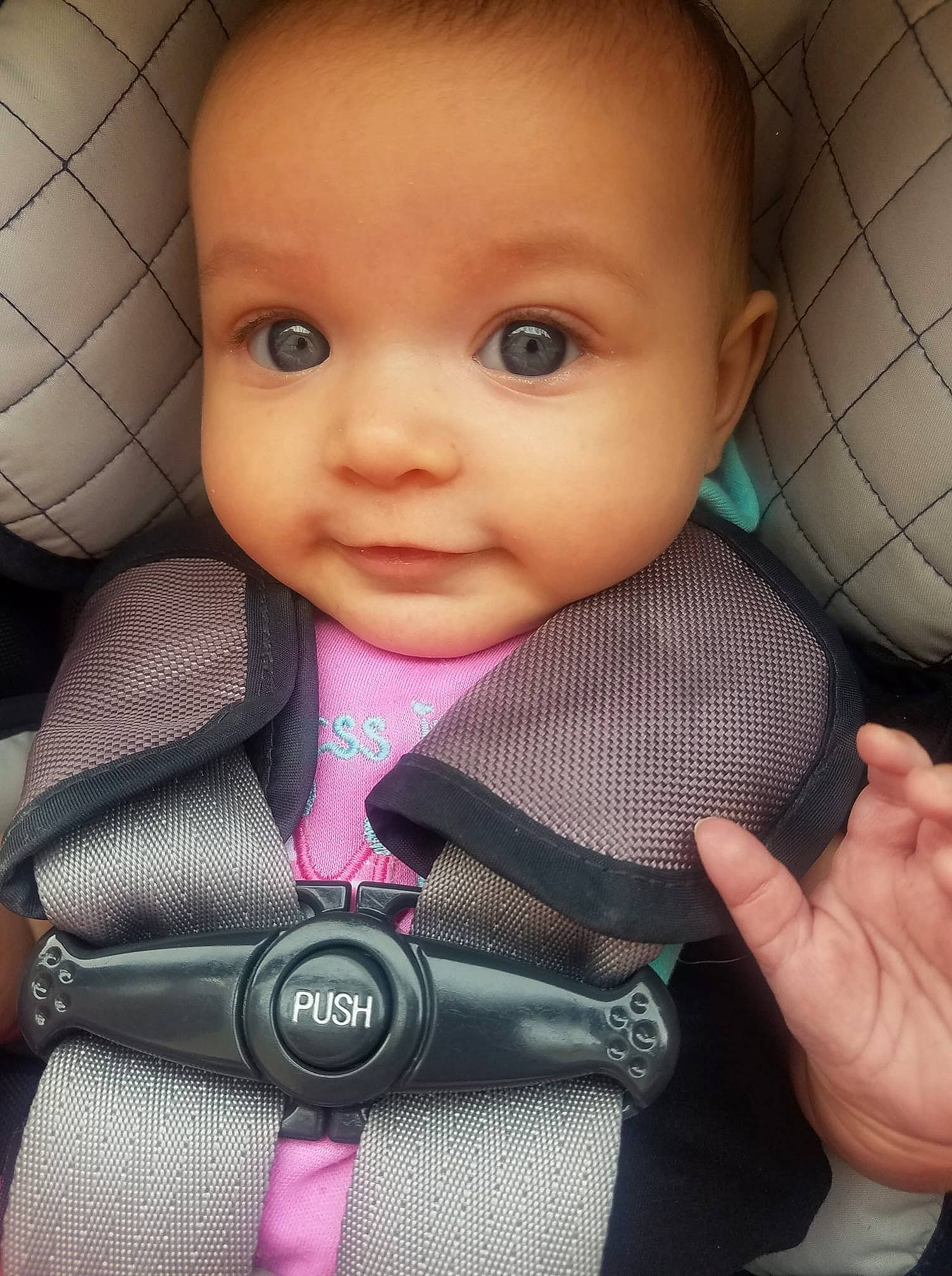 Jocelynn joined the competition — help win amazing prizes! audio_equipment, baby, baby_products, cheek, child, chin, eyebrow, eyelash, face, finger, gesture, hand, iris, lip, mouth, nail, nose, person, skin, thumb