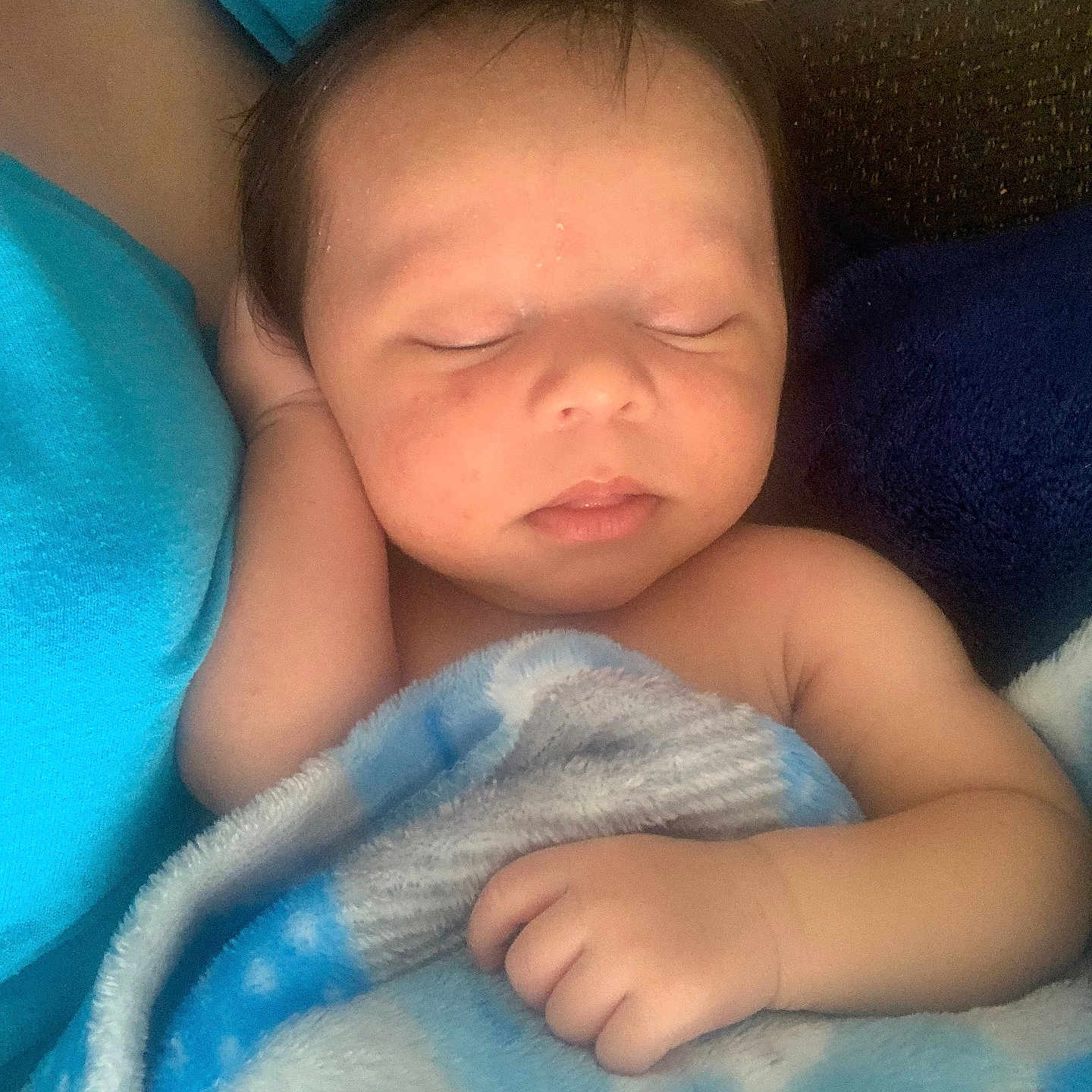 Kayson is registered to the contest to win money with this photo: architecture, baby, bed, bedroom, blanket, building, cushion, face, furniture, head, homedecor, indoors, newborn, person, photography, portrait, quilt, room, sleeping, towel