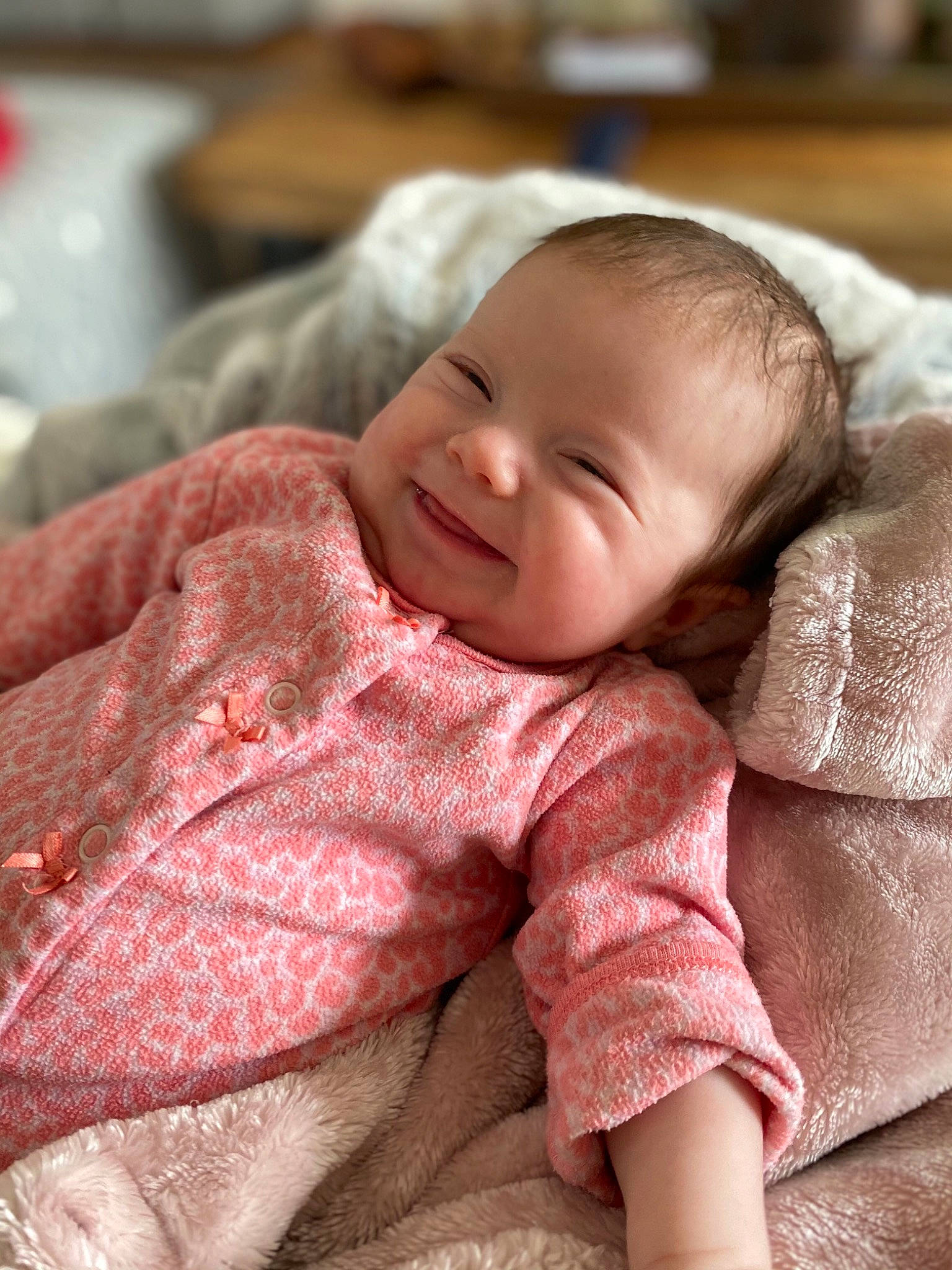 Jae joined the competition — help win amazing prizes! baby, baby_toddler_clothing, cheek, child, chin, close_up, comfort, eye, eyebrow, happy, iris, joy, linens, lip, nose, person, pink, skin, sleeve, smile