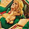 Oliver joined the competition — help win amazing prizes! artificial, blonde_hair, blurred_background, car_interior, closeup, digital_art, distorted_face, dog, green_clothing, handbag, holding, indoor, pet, portrait, seat, seatbelt, sitting, unusual, warm_colors, woman