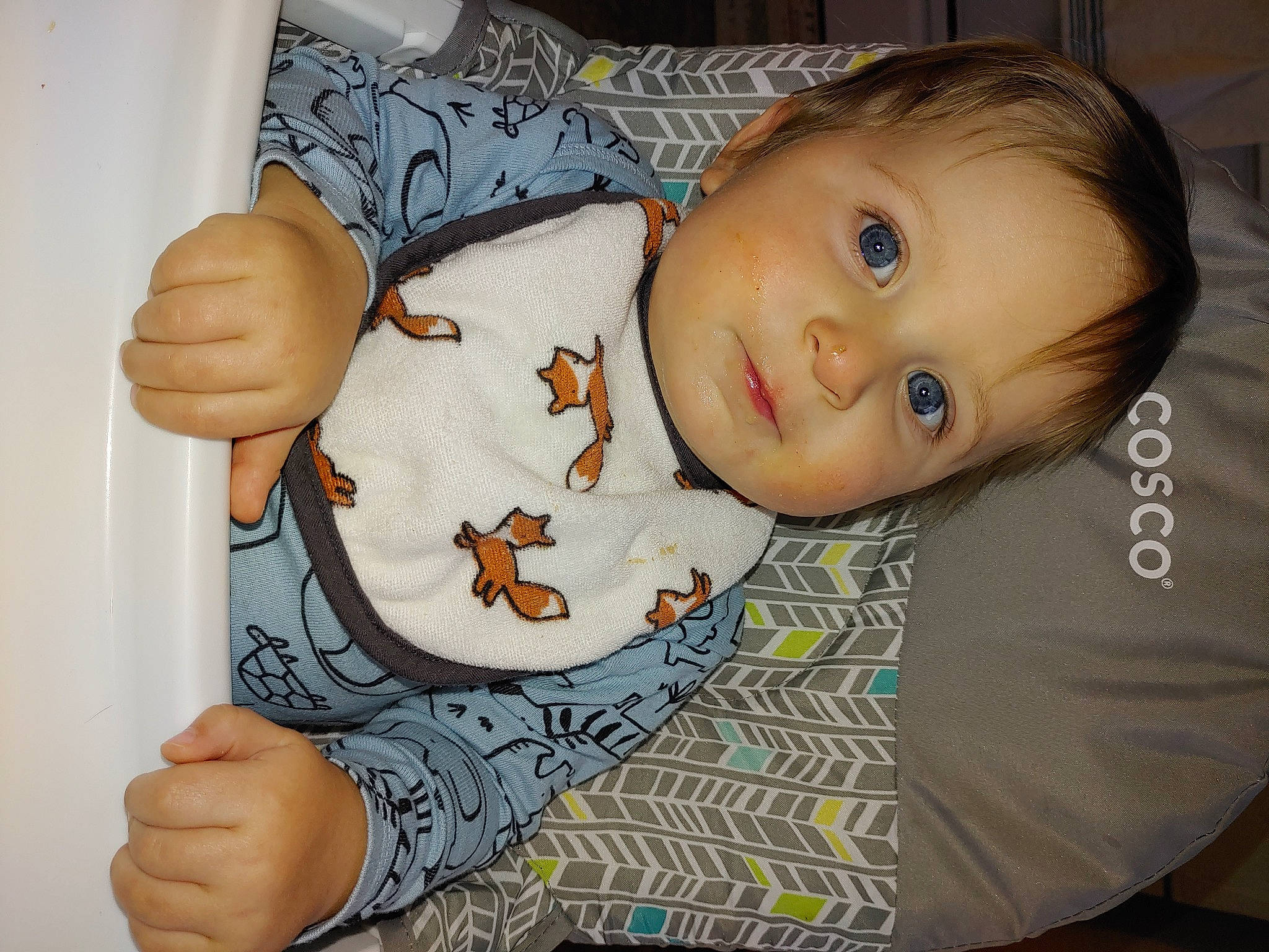 Easton joined the competition — help win amazing prizes! arm, baby, baby_toddler_clothing, cheek, comfort, eye, finger, gesture, hand, human_body, iris, joint, nail, nose, person, skin, sleeve, smile, textile, thumb