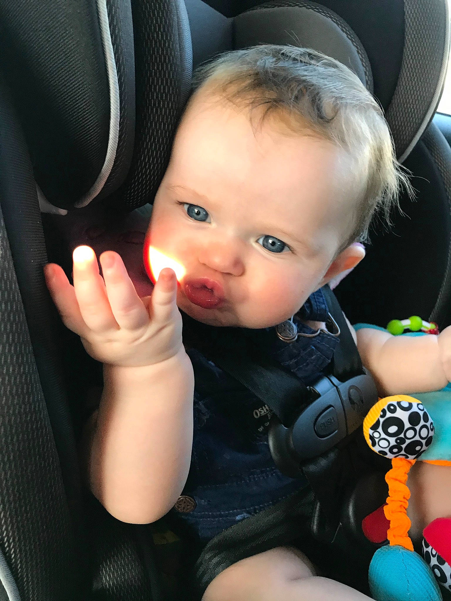 Trystan joined the competition — help win amazing prizes! auto_part, baby, baby_carriage, baby_in_car_seat, baby_products, car_seat, cheek, child, finger, hand, nail, person, product, skin, steering_wheel, toddler