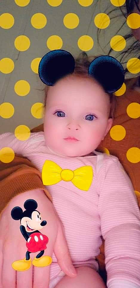 Lilya participe au concours pour gagner de l'argent avec cette photo : baby_toddler_clothing, blue, cheek, chin, doll, dress, happy, iris, mammal, nose, organ, person, pink, product, purple, skin, sleeve, textile, toy, white