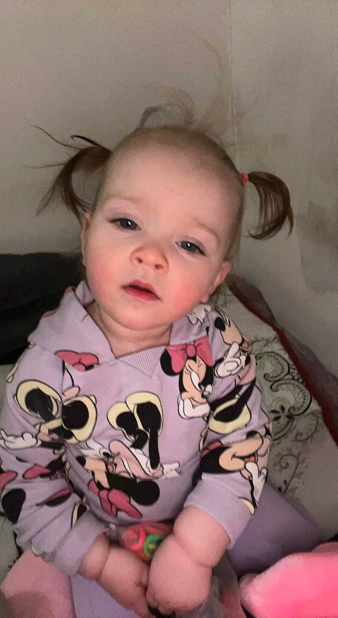 Lilya participe au concours pour gagner de l'argent avec cette photo : baby, baby_toddler_clothing, cheek, child, chin, ear, eye, eyebrow, eyelash, happy, iris, lip, mouth, neck, nose, person, pink, skin, sleeve, smile