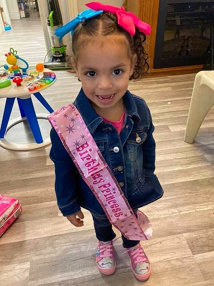 Amarianna joined the competition — help win amazing prizes! baby_toddler_clothing, child, event, fashion_accessory, flooring, fun, happy, hardwood, home_appliance, joy, magenta, paper_towel, party, person, pink, play, room, sleeve, smile, t_shirt