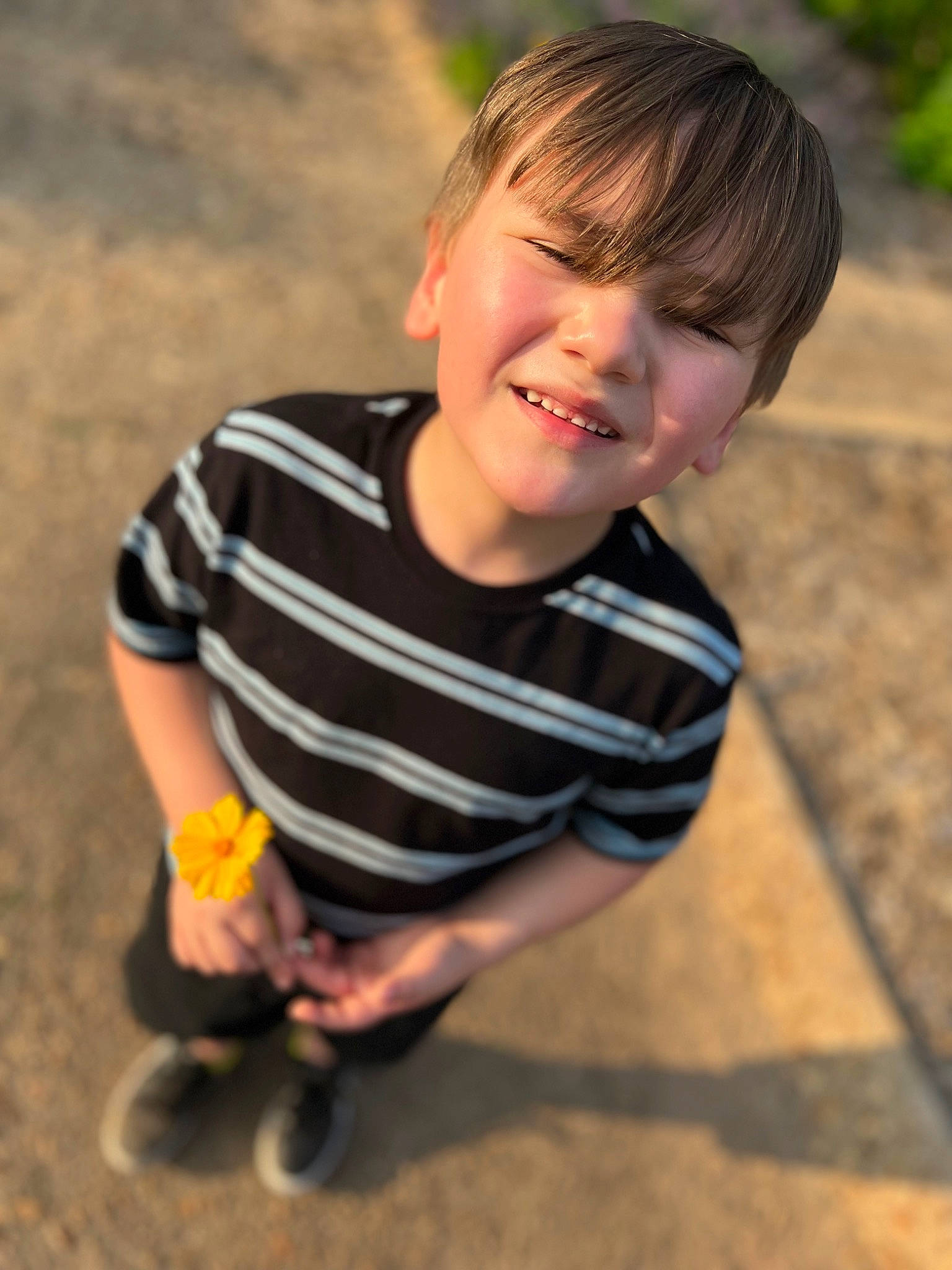 Brandon joined the competition — help win amazing prizes! child, flash_photography, fun, grass, happy, joy, laugh, leisure, people_in_nature, person, play, portrait_photography, recreation, sand, sitting, smile, soil, t_shirt, thumb, toddler