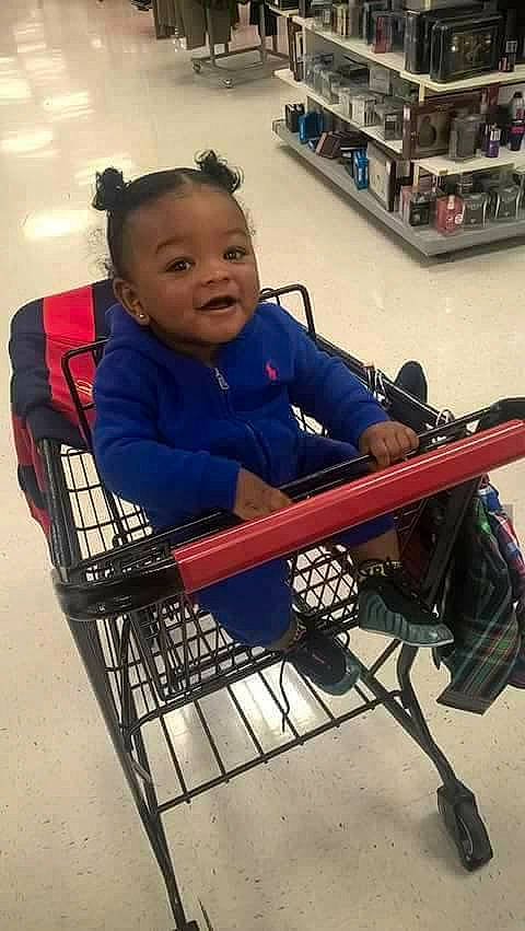 Davontae joined the competition — help win amazing prizes! cart, child, person, shopping_cart, sitting, toddler, vehicle