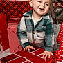 Kameron joined the competition — help win amazing prizes! toddler, child, smiling, holiday, christmas, present, gift, red, plaid_shirt, decorations, tree, snow, festive, happy, indoor, celebration, cute, young_child, winter, holiday_spirit