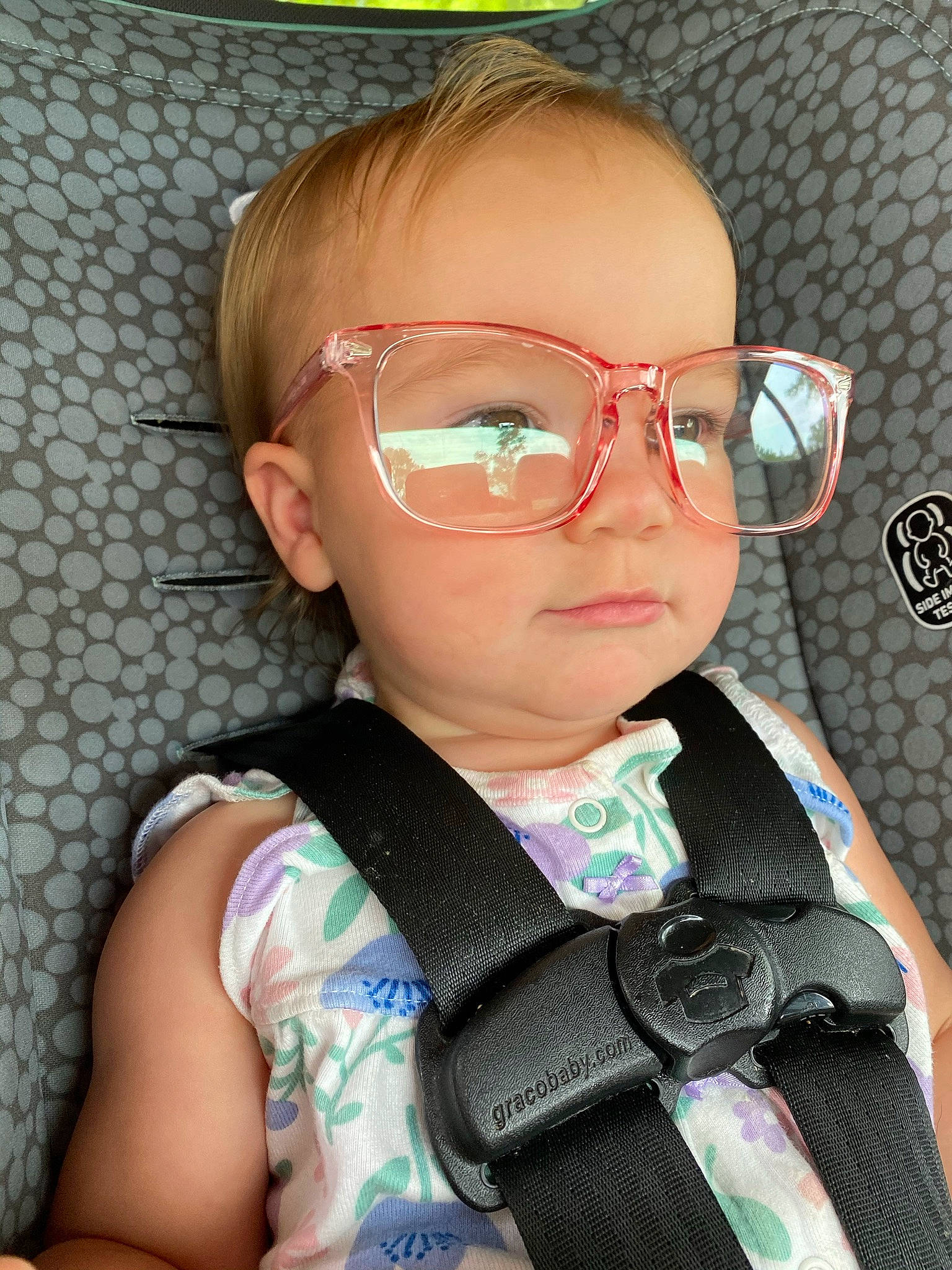 Brynleigh is registered to the contest to win money with this photo: cheek, chin, cool, ear, eye_glass_accessory, eyebrow, eyelash, eyewear, fun, glasses, goggles, headgear, lip, mouth, nose, person, personal_protective_equipment, skin, sunglasses, toddler
