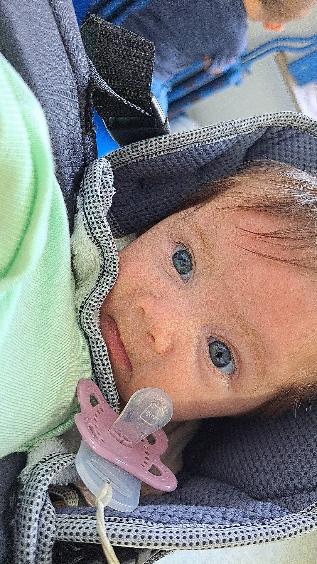 Zoe participe au concours pour gagner de l'argent avec cette photo : baby, baby_carriage, beauty, cap, cheek, child, close_up, comfort, electric_blue, eyebrow, eyelash, headgear, lip, nose, outerwear, people, person, product, skin, toddler