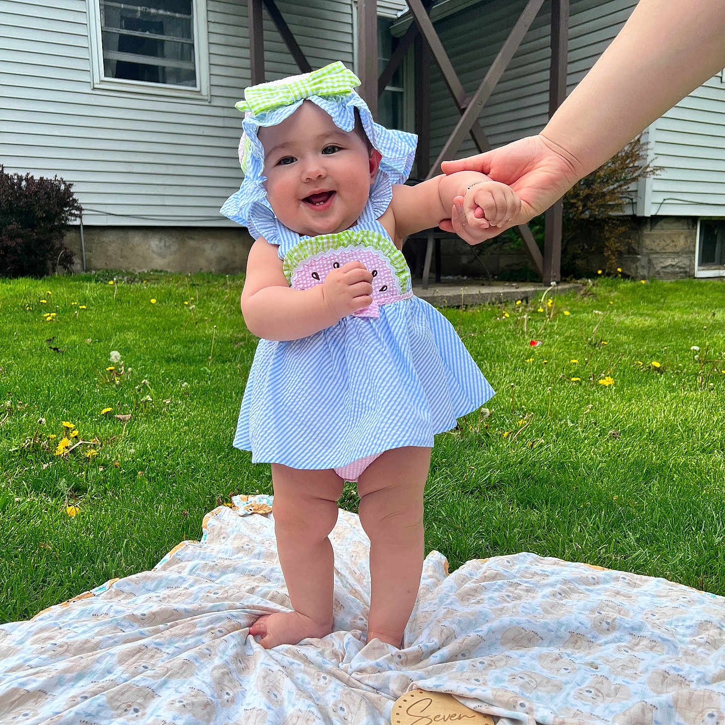 Kehlani joined the competition — help win amazing prizes! architecture, baby, backyard, bonnet, building, clothing, dress, face, grass, hat, head, nature, outdoors, person, photography, plant, portrait, shelter, summer, yard