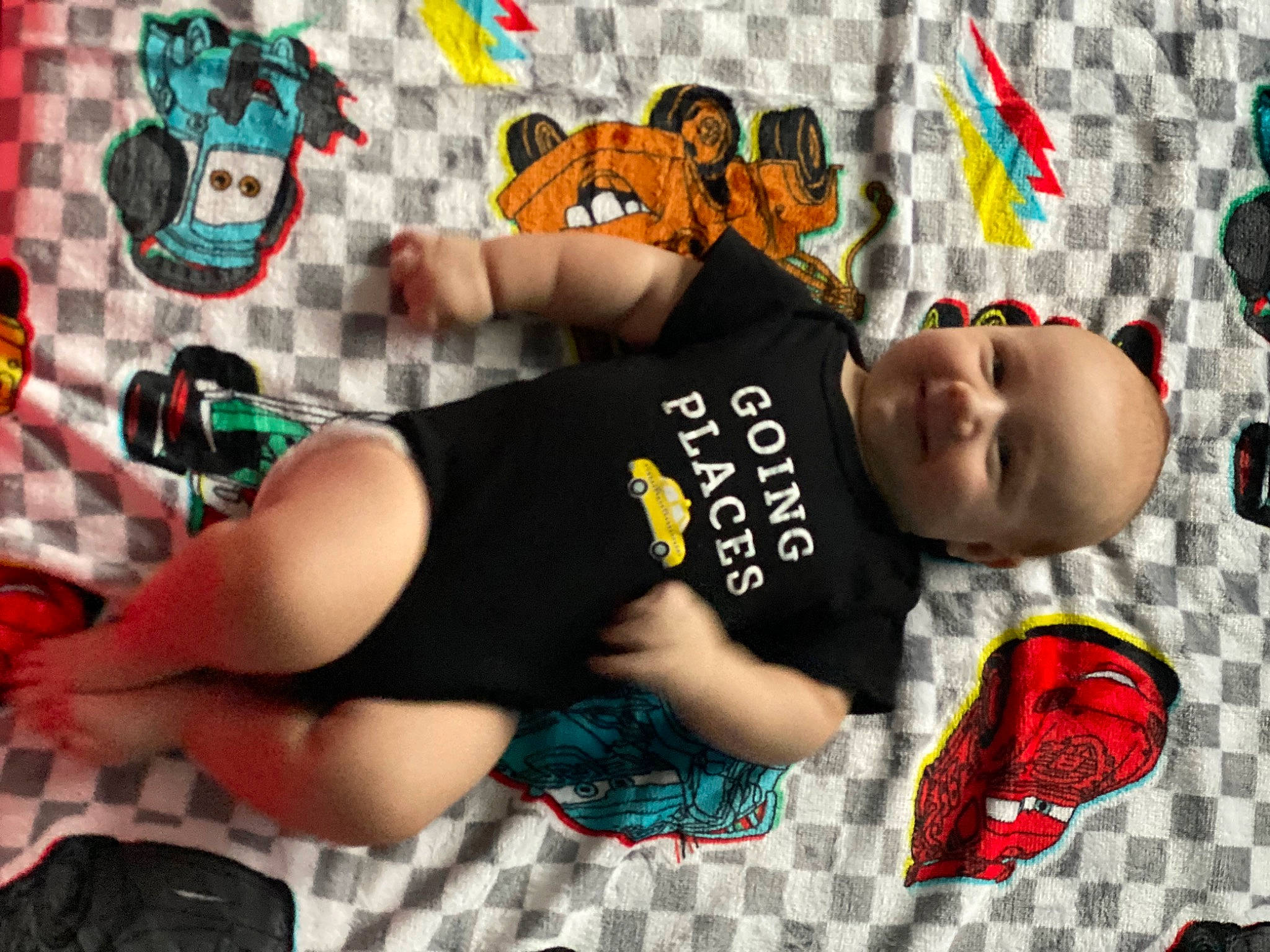 Maxton joined the competition — help win amazing prizes! baby, child, flooring, foot, fun, happy, human_leg, joy, knee, leisure, linens, pattern, person, play, room, shoe, shorts, sportswear, stuffed_toy, t_shirt
