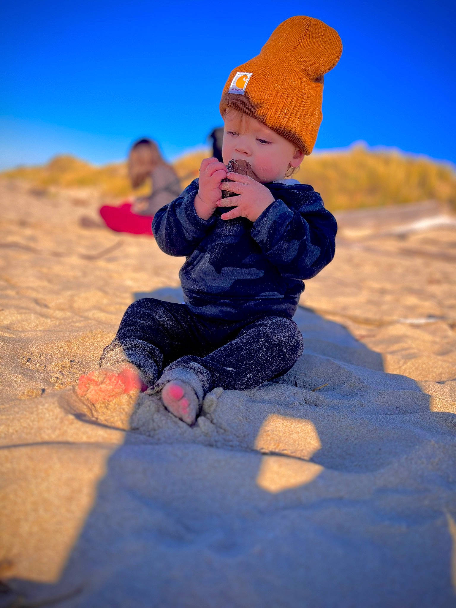 Asher joined the competition — help win amazing prizes! azure, baby, cap, child, dusk, electric_blue, face, fun, happy, hat, head, headwear, horizon, landscape, leisure, people_in_nature, person, recreation, sky, sunset